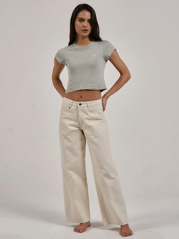 Womens Tempo Hemp Mini Tee Sage Grey Thrills Tops and Tees