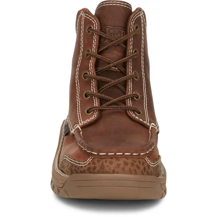 Work Men Justin Boots Corbett 5034 Alloy Toe LaceUp Waterproof Work Boot Barley Brown 040brown041
