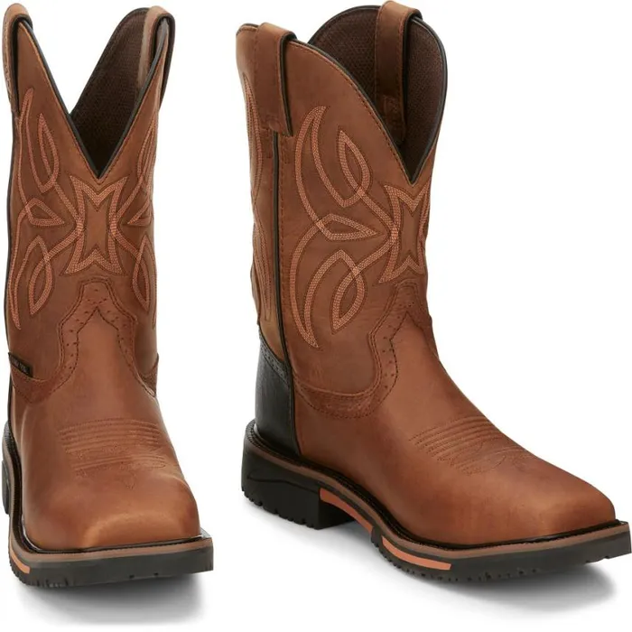 Work Men Justin Boots Dallen 11034 Nano Composite Toe Waterproof Work Boot Brown Work Men Justin Boots Dallen 11034 Nano Composite Toe Waterproof Work Boot Brown