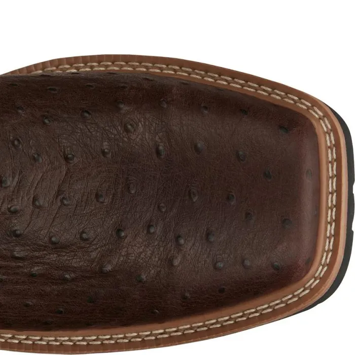 Work Men Justin Boots Derrickman 12034 Waterproof Composite Toe Work Boot Brown Ostrich Print 040brown041