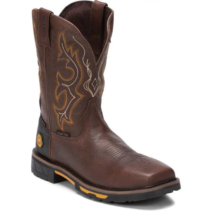 Work Men Justin Boots Joist 11034 Waterproof Composite Toe Work Boot Aged Brown 040brown041