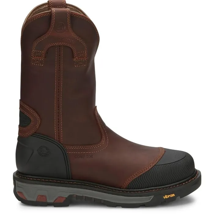 Work Men Justin Boots Warhawk II 11034 Waterproof Nano Composite Toe Work Boot Chestnut 040brown041