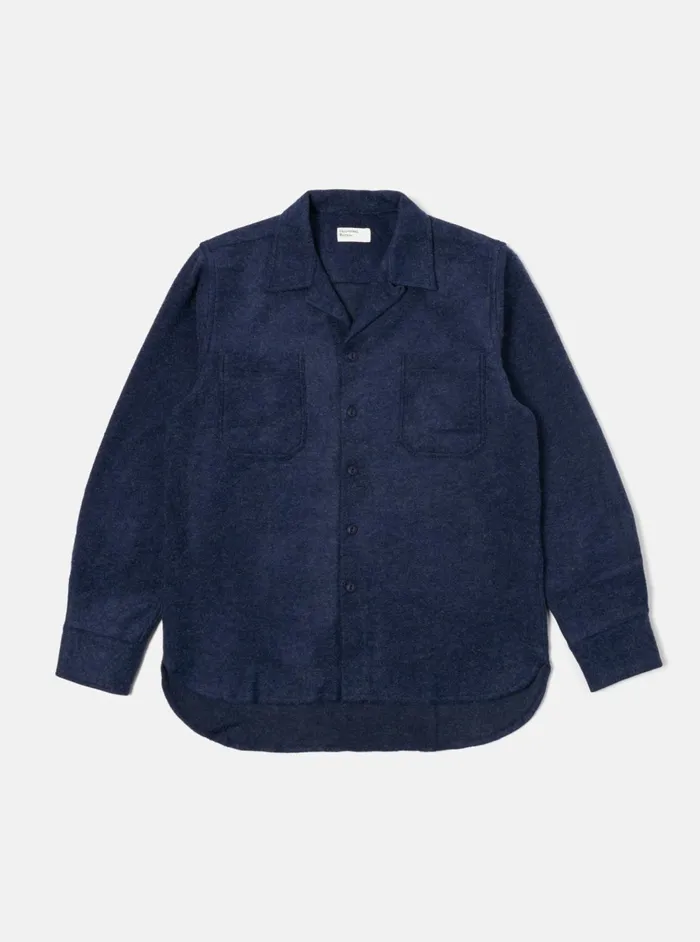 Work Shirt In Navy Dam Marl Men Universal Works Overshirts
