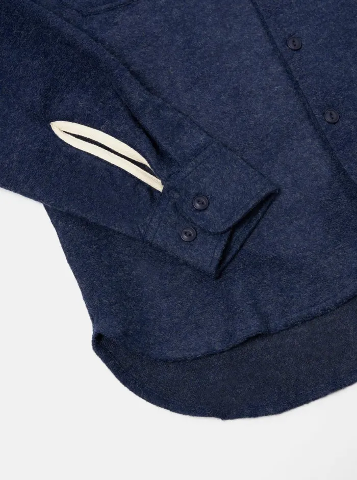 Work Shirt In Navy Dam Marl Men Universal Works Overshirts