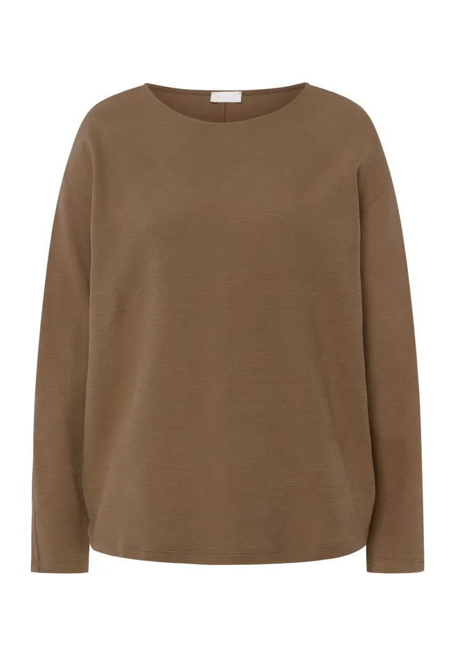 Woven Cotton Pullover Walnut Women HANRO Lounge Tops