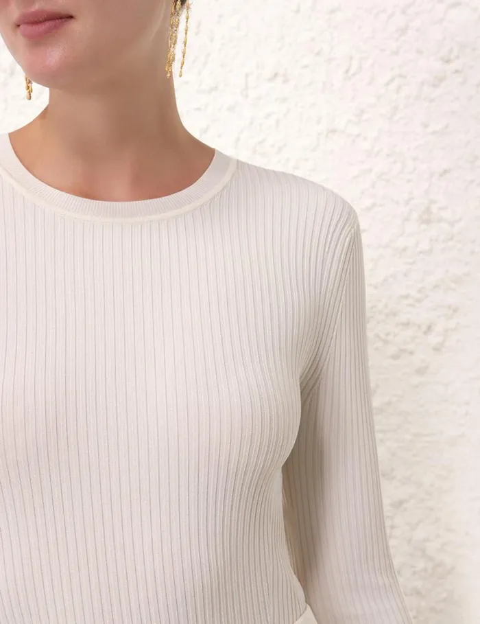 Zimmermann Clothing Crew Neck Top Parchment 8211 Women