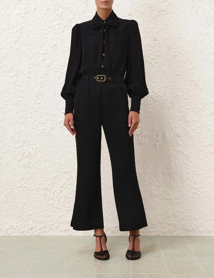 Zimmermann Clothing Crop Flare Pant Black 8211 Women