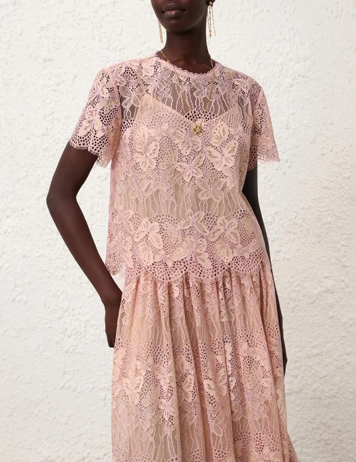 Zimmermann Clothing Harmony Lace Top Orchid 8211 Women