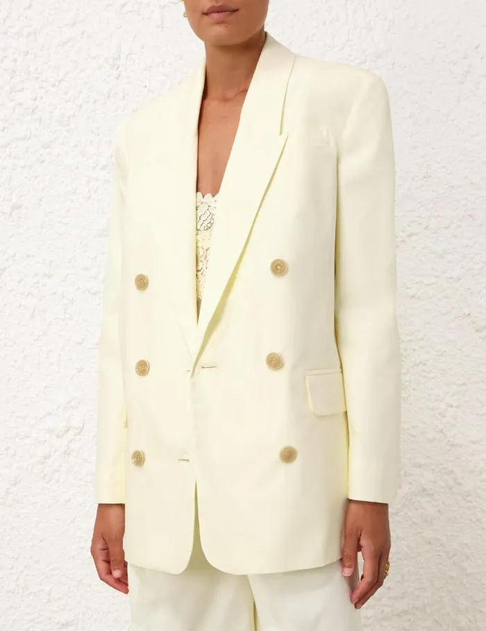 Zimmermann Clothing Harmony Poplin Jacket Lemon 8211 Women