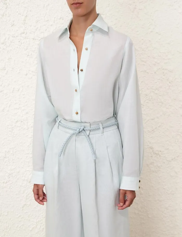 Zimmermann Clothing Natura Oversized Shirt Mint 8211 Women