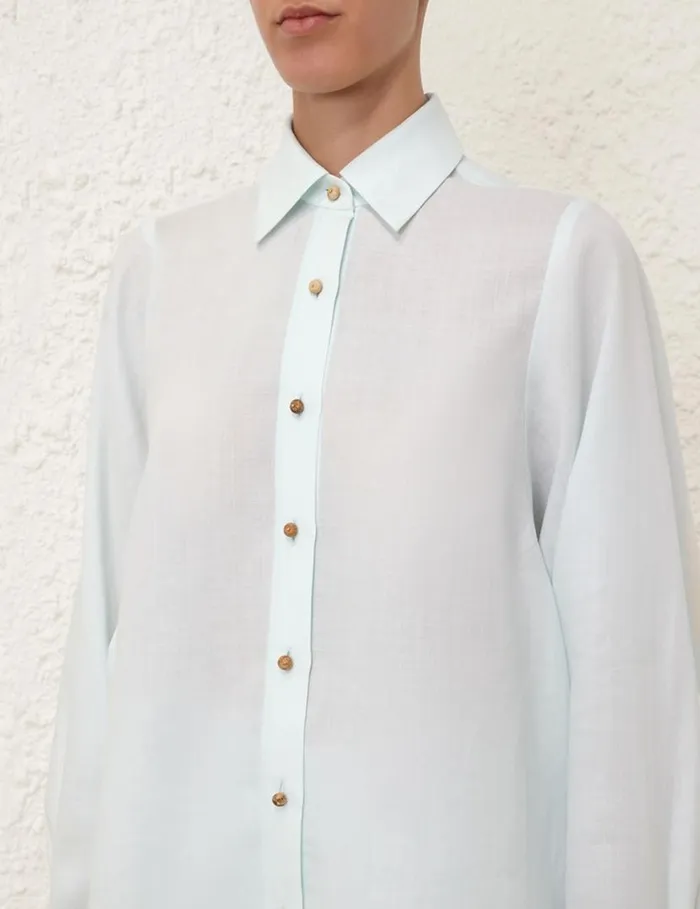 Zimmermann Clothing Natura Oversized Shirt Mint 8211 Women