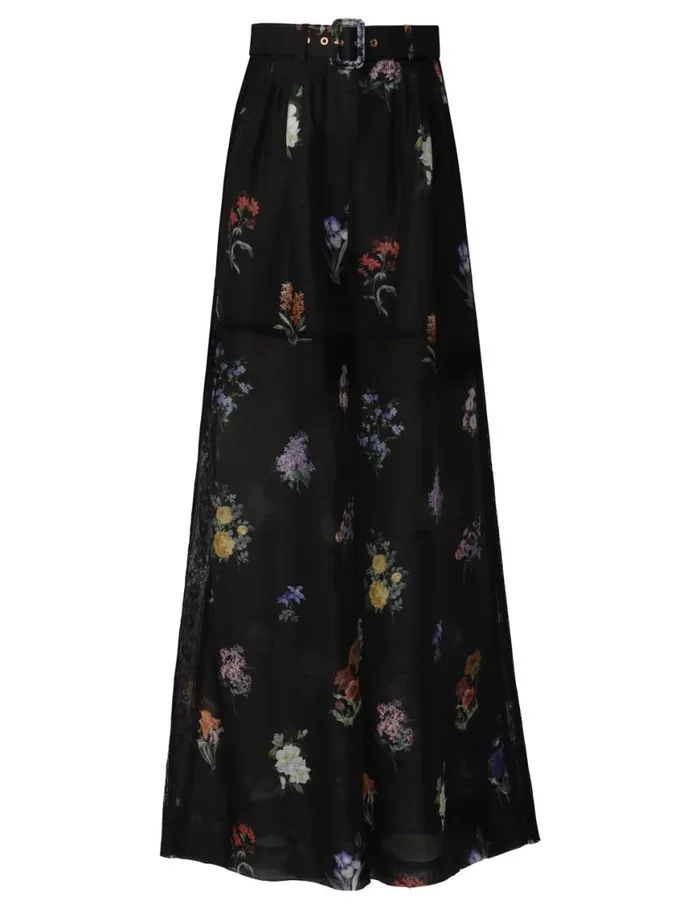 Zimmermann Clothing Natura Pintuck Lace Pant Multi Botanical Black 8211 Women