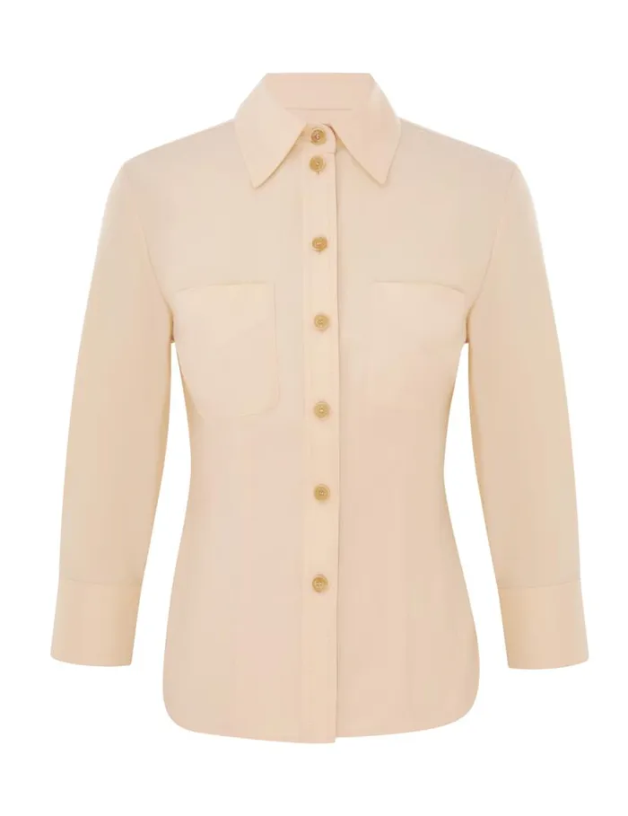 Zimmermann Clothing Natura Shrunken Shirt Peach 8211 Women