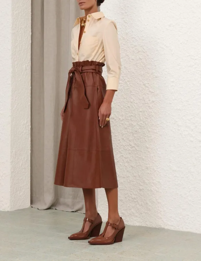 Zimmermann Clothing Natura Shrunken Shirt Peach 8211 Women