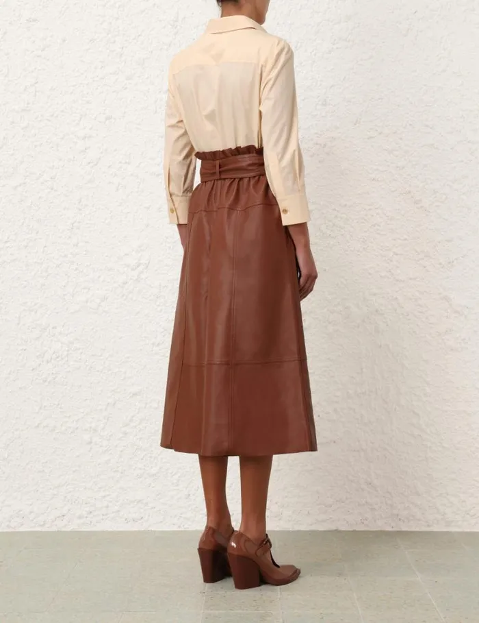 Zimmermann Clothing Natura Shrunken Shirt Peach 8211 Women