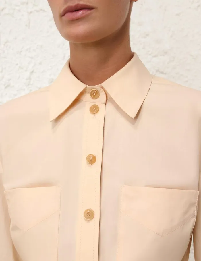 Zimmermann Clothing Natura Shrunken Shirt Peach 8211 Women