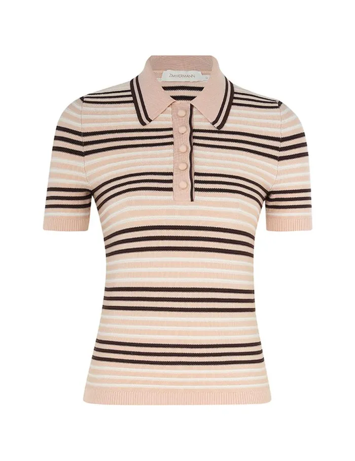 Zimmermann Clothing Natura Stripe Polo Multi 8211 Women