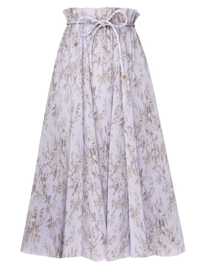 Zimmermann Clothing Pleated Midi Skirt Blue Mockingbird 8211 Women