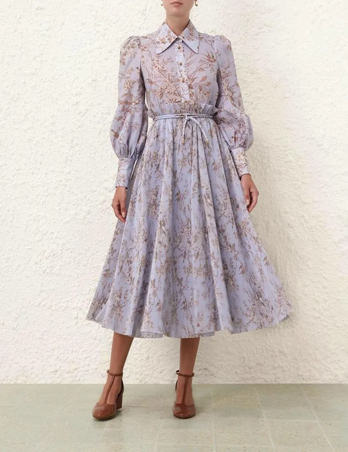 Zimmermann Clothing Pleated Midi Skirt Blue Mockingbird 8211 Women