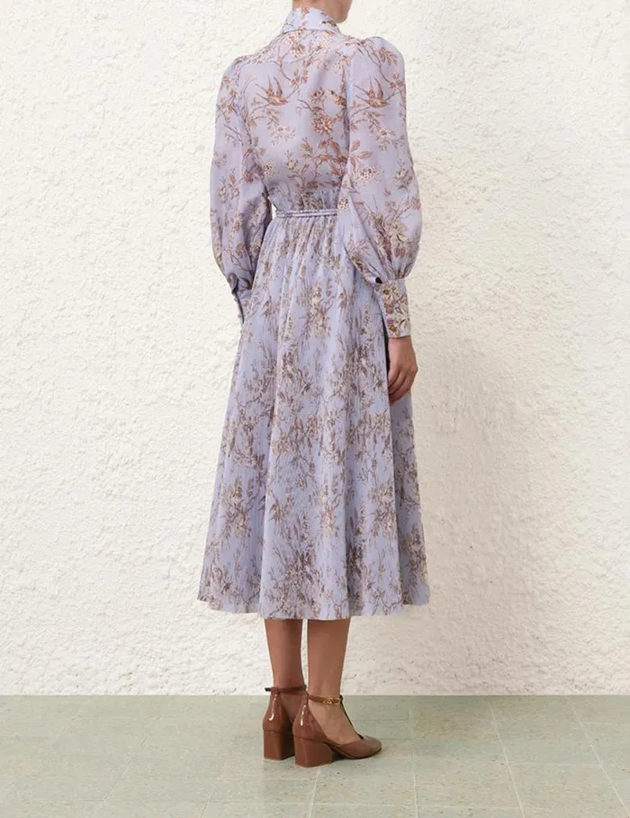 Zimmermann Clothing Pleated Midi Skirt Blue Mockingbird 8211 Women
