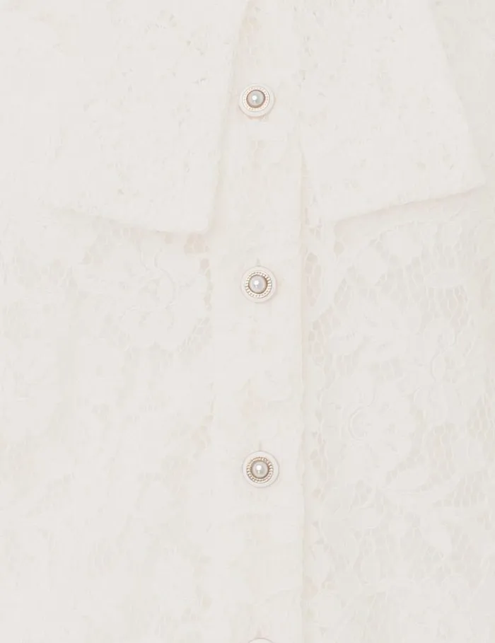 Zimmermann Clothing Tranquillity Lace Shirt Ivory 8211 Women