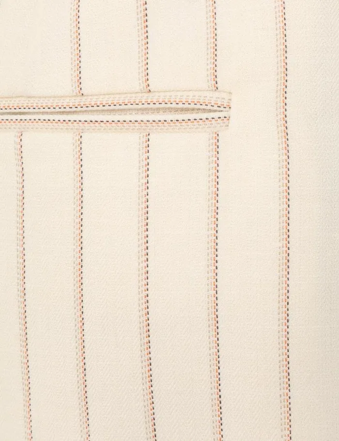 Zimmermann Clothing Tranquillity Long Line Short Cream Pinstripe 8211 Women