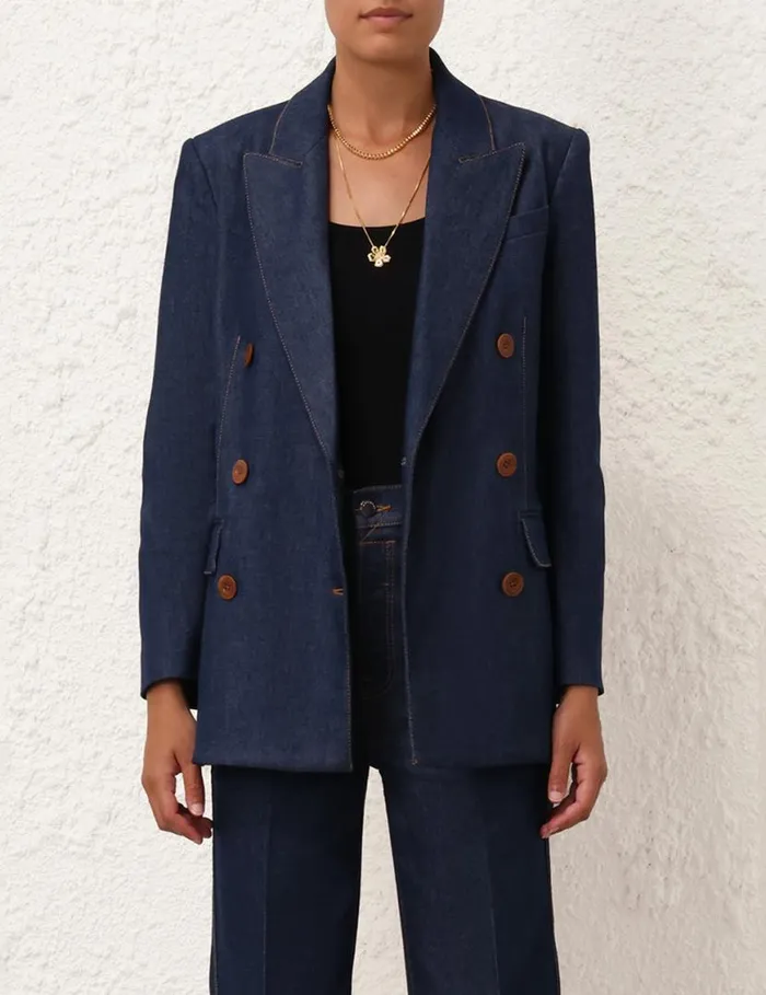 Zimmermann Denim Denim Blazer Ink 8211 Women