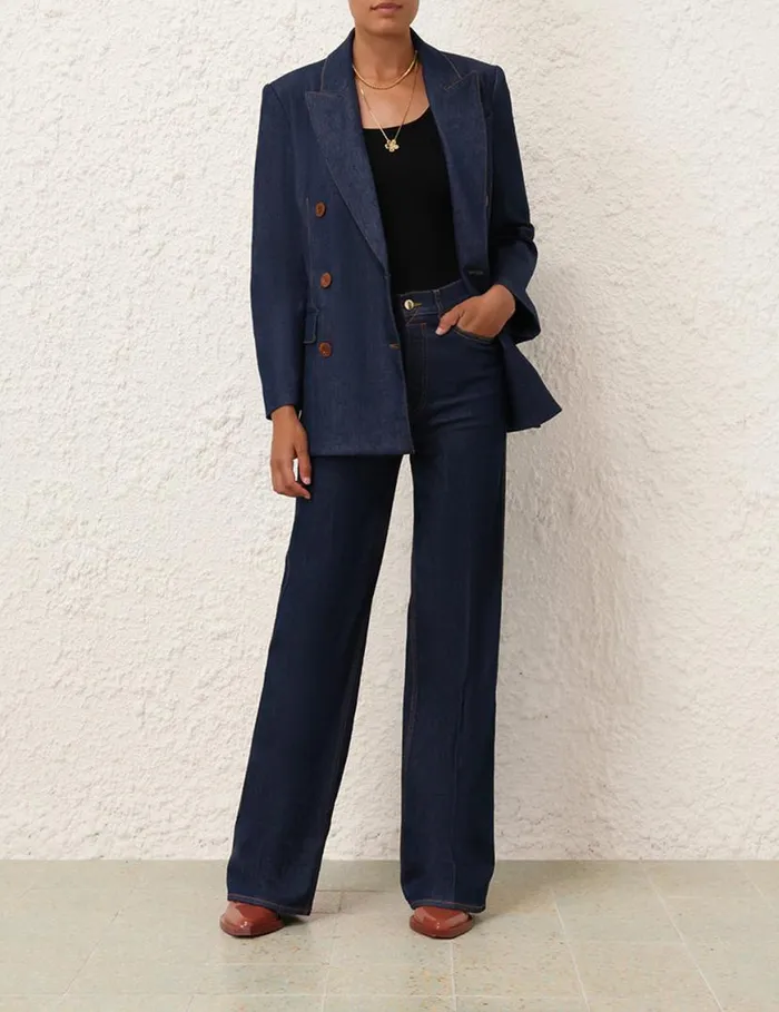 Zimmermann Denim Denim Blazer Ink 8211 Women
