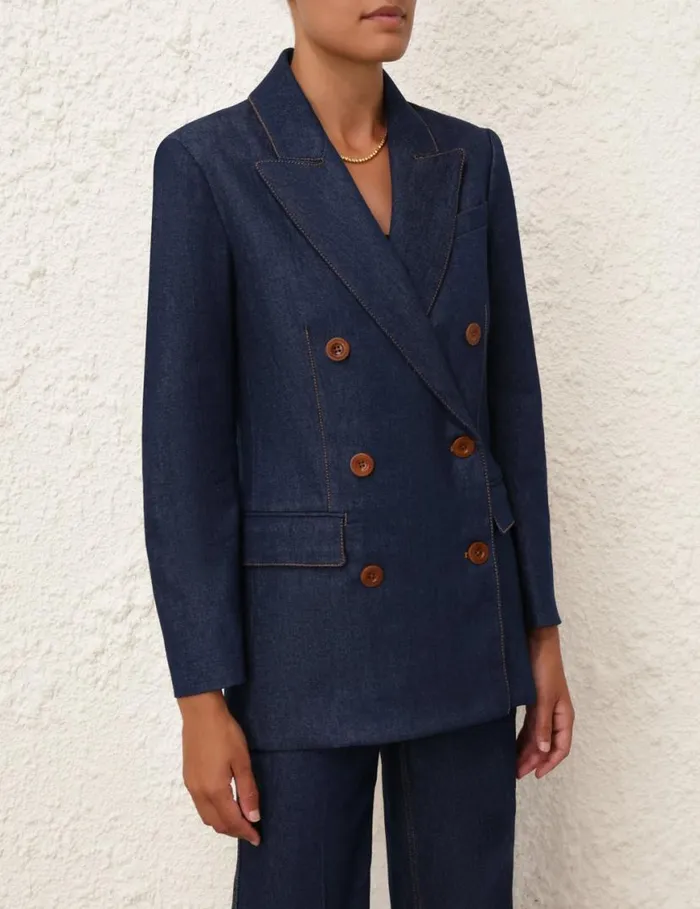 Zimmermann Denim Denim Blazer Ink 8211 Women
