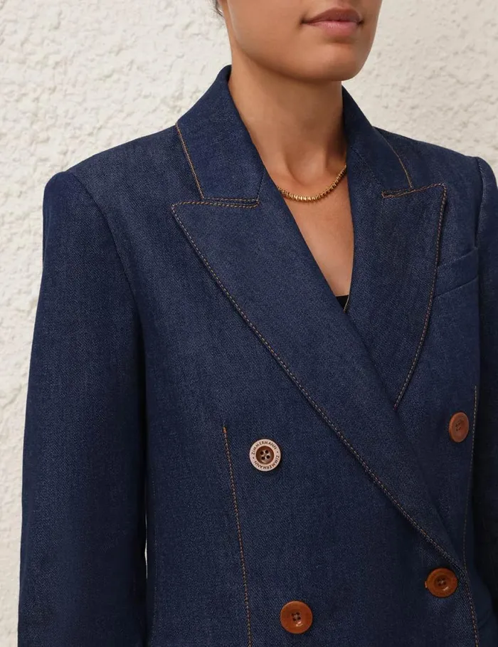 Zimmermann Denim Denim Blazer Ink 8211 Women