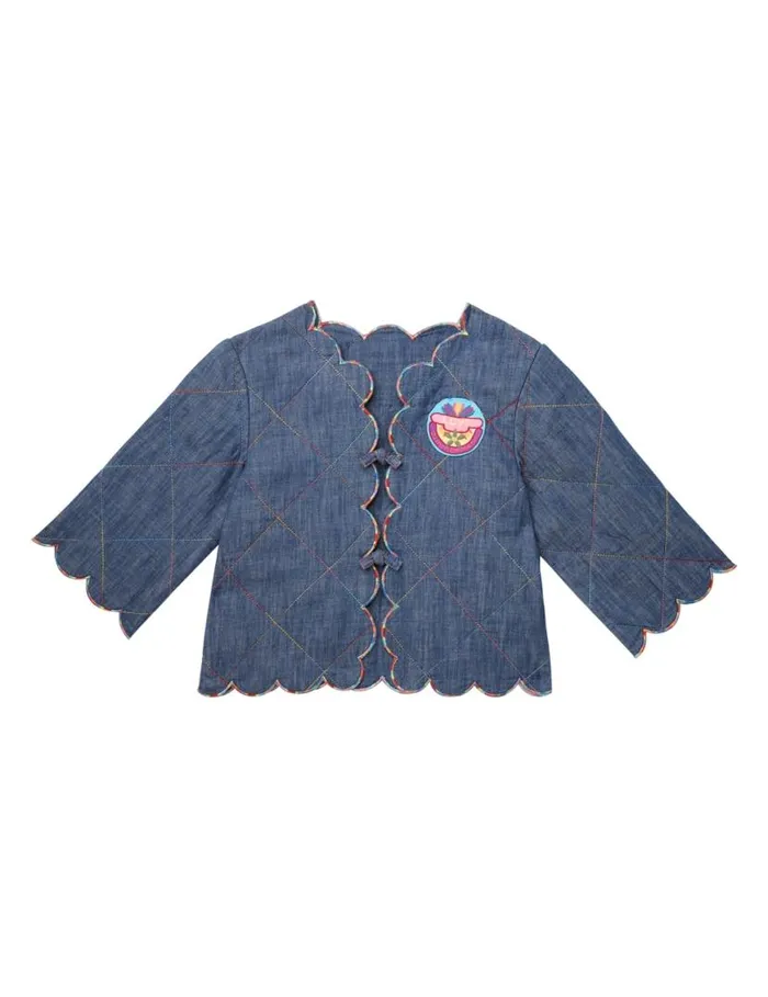 Zimmermann Denim Ottie Denim Jacket Blue Lagoon 8211 Kids