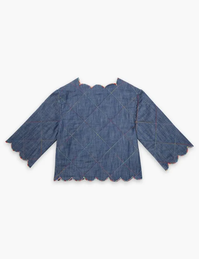 Zimmermann Denim Ottie Denim Jacket Blue Lagoon 8211 Kids
