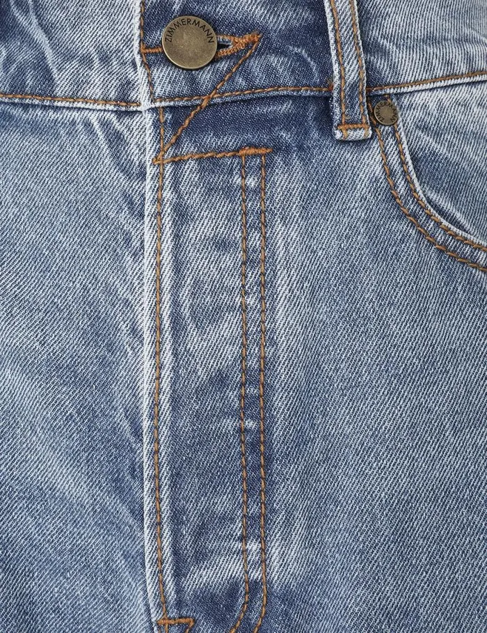 Zimmermann Denim Wide Straight Jean Poseidon Blue 8211 Women