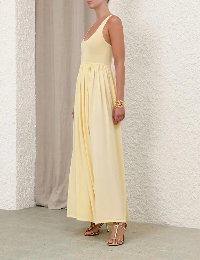 Zimmermann Dresses Harmony Metallic Tank Dress Lemon 8211 Women