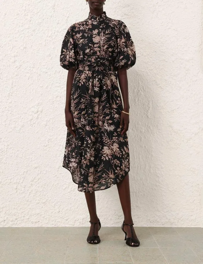Zimmermann Dresses Kaftan Midi Black Mockingbird 8211 Women