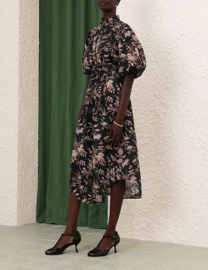 Zimmermann Dresses Kaftan Midi Black Mockingbird 8211 Women