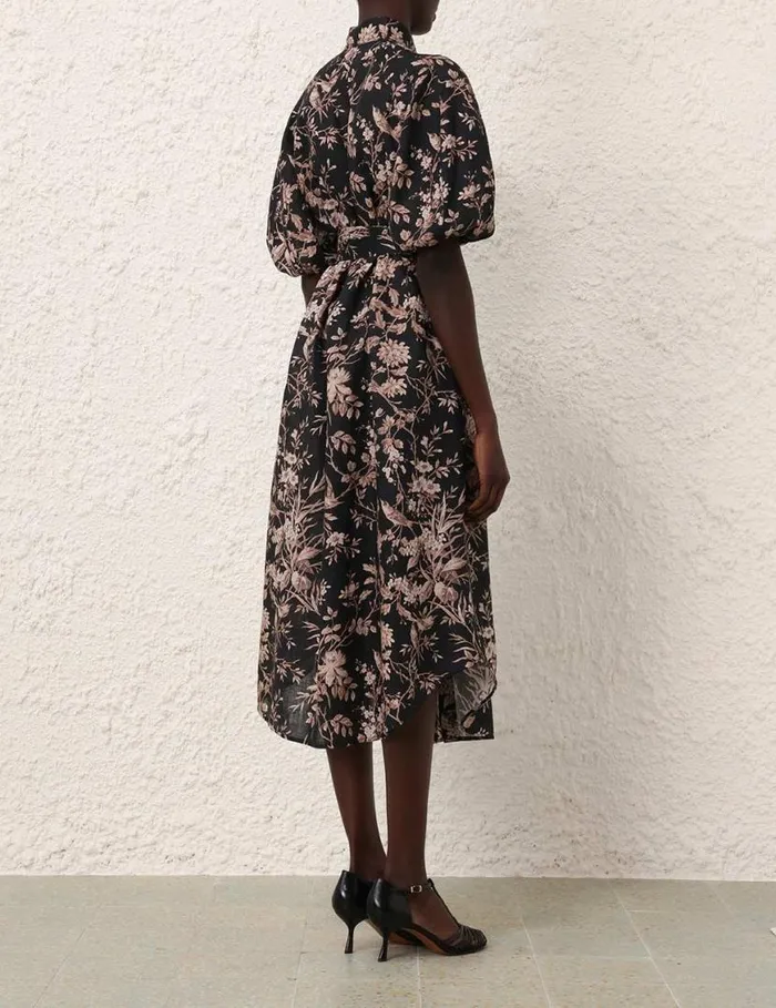 Zimmermann Dresses Kaftan Midi Black Mockingbird 8211 Women