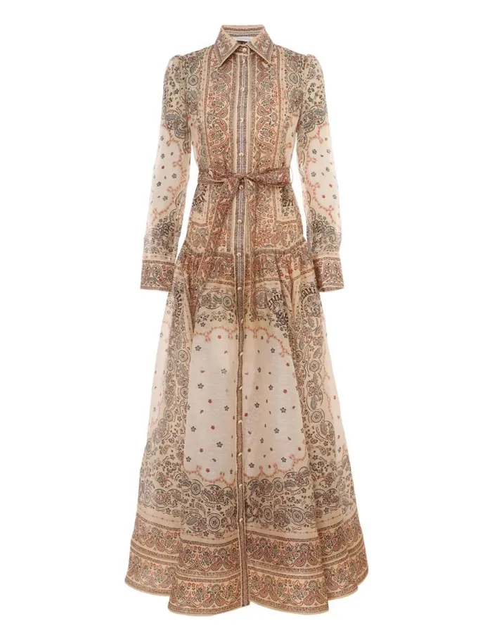 Zimmermann Dresses Matchmaker Shirt Dress Cream Bandana 8211 Women