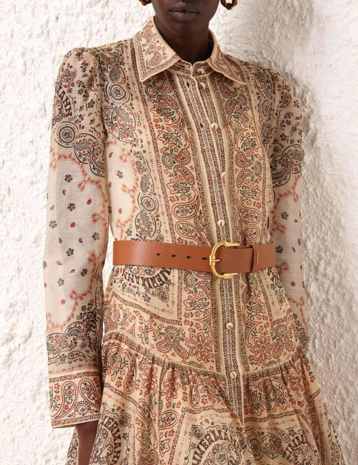 Zimmermann Dresses Matchmaker Shirt Dress Cream Bandana 8211 Women
