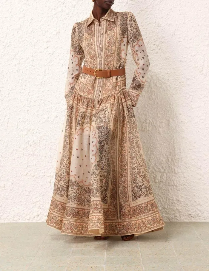 Zimmermann Dresses Matchmaker Shirt Dress Cream Bandana 8211 Women
