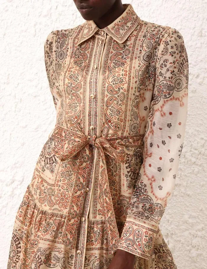 Zimmermann Dresses Matchmaker Shirt Dress Cream Bandana 8211 Women