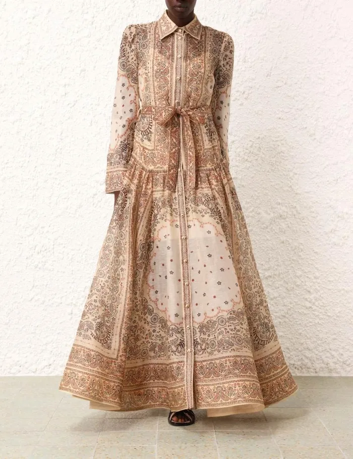 Zimmermann Dresses Matchmaker Shirt Dress Cream Bandana 8211 Women