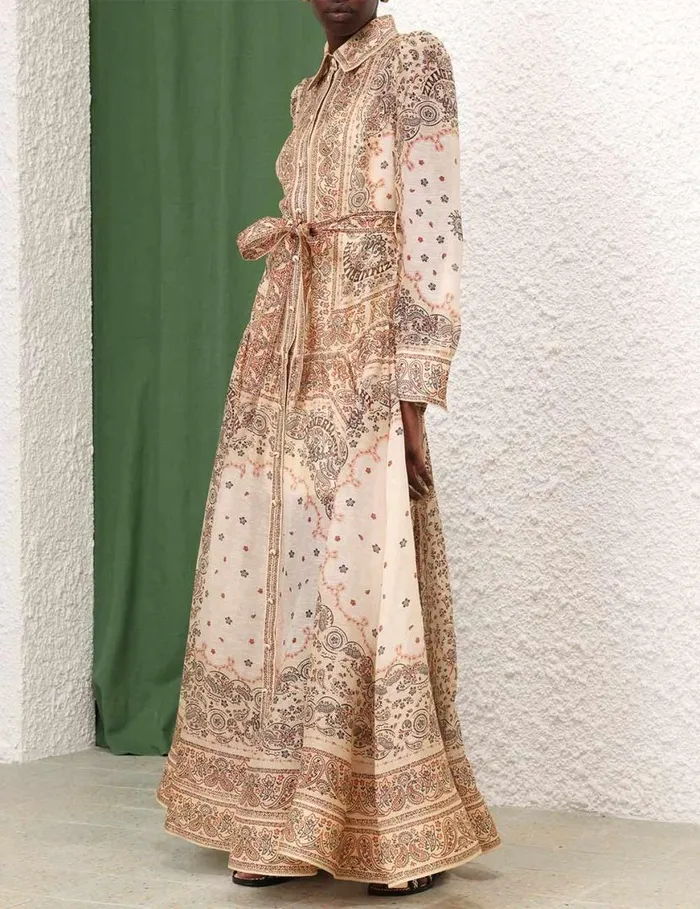 Zimmermann Dresses Matchmaker Shirt Dress Cream Bandana 8211 Women