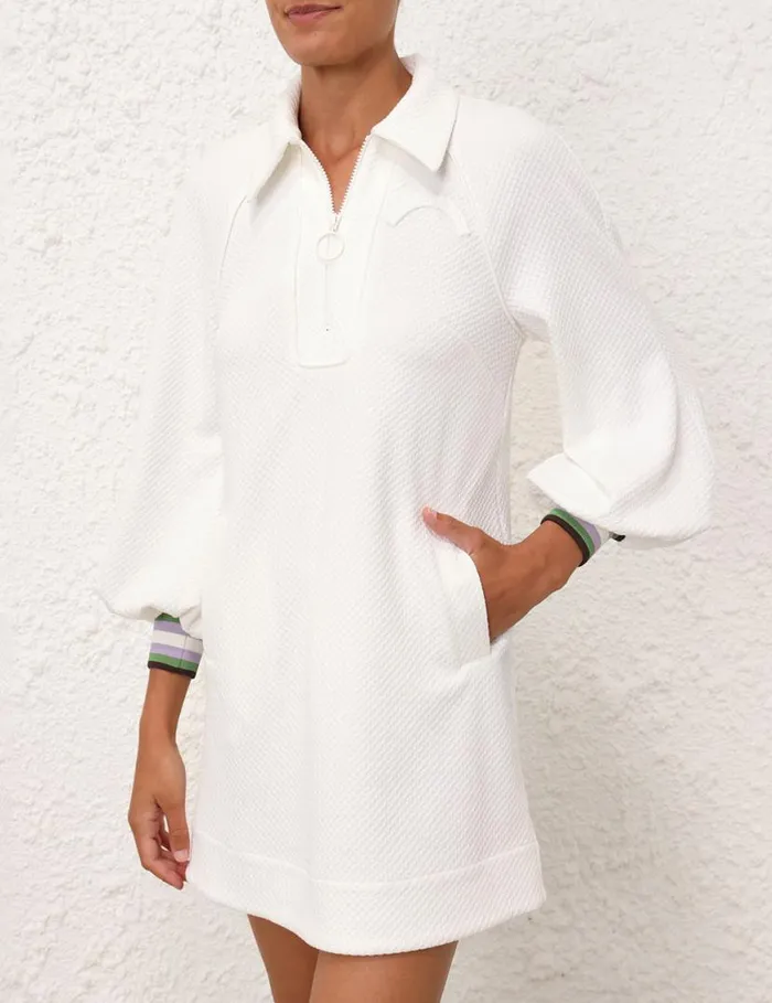 Zimmermann Dresses Natura Textured Jersey Dress Ivory 8211 Women