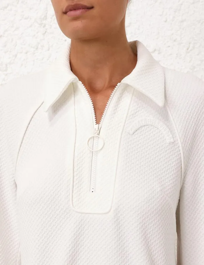 Zimmermann Dresses Natura Textured Jersey Dress Ivory 8211 Women