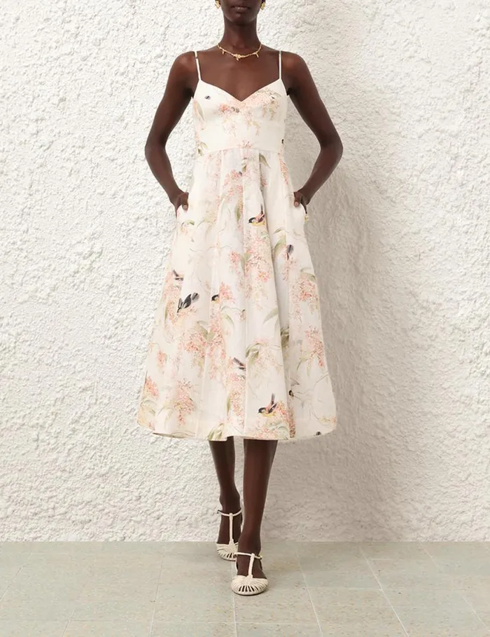 Zimmermann Dresses Picnic Dress Coral Birds 8211 Women