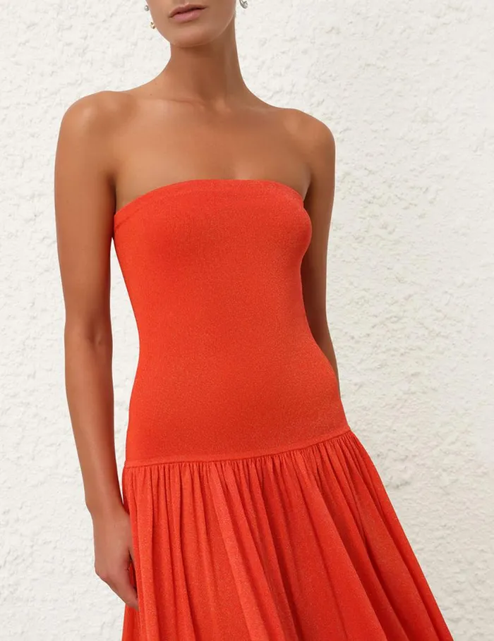 Zimmermann Dresses Tranquillity Metallic Dress Tomato 8211 Women