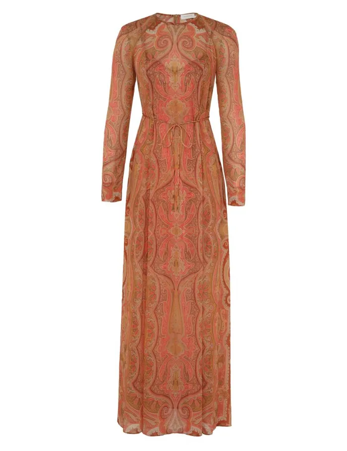 Zimmermann Dresses Tranquillity Sheath Dress Red Paisley 8211 Women