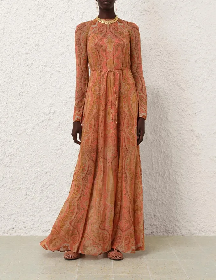 Zimmermann Dresses Tranquillity Sheath Dress Red Paisley 8211 Women