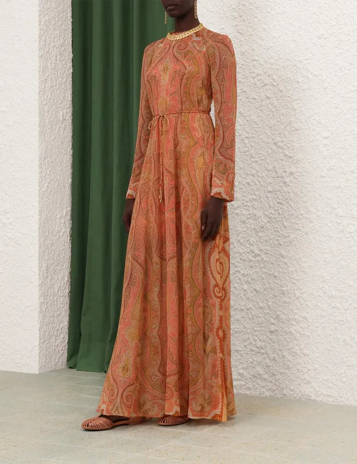 Zimmermann Dresses Tranquillity Sheath Dress Red Paisley 8211 Women